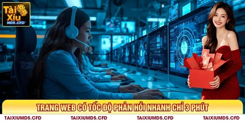 Trang web có tốc độ phản hồi nhanh chỉ 3 phút